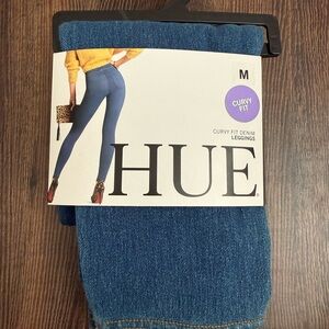 HUE Curvy Fit Denim Leggings - Size M